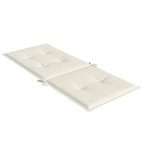 Stolehynder med høj ryg 4 stk. 120x50x4 cm stof cremefarvet