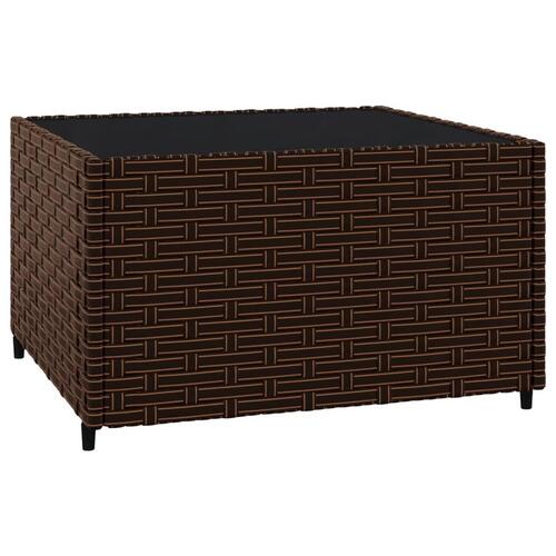 Loungesæt til haven 3 dele med hynder polyrattan brun
