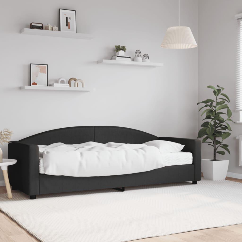 daybed med madras 80x200 cm stof sort