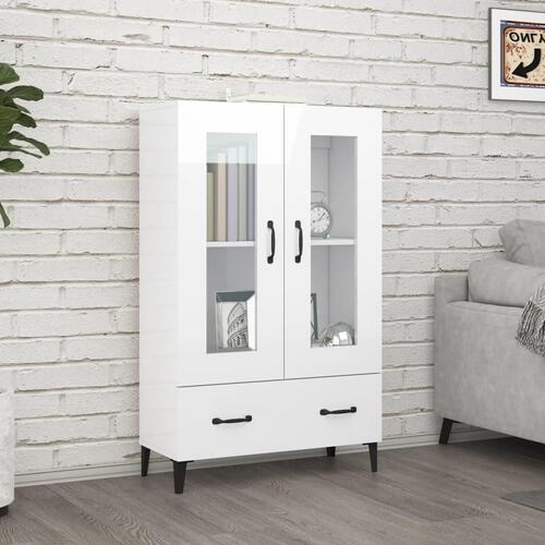 Skab 70x31x115 cm konstrueret træ hvid højglans