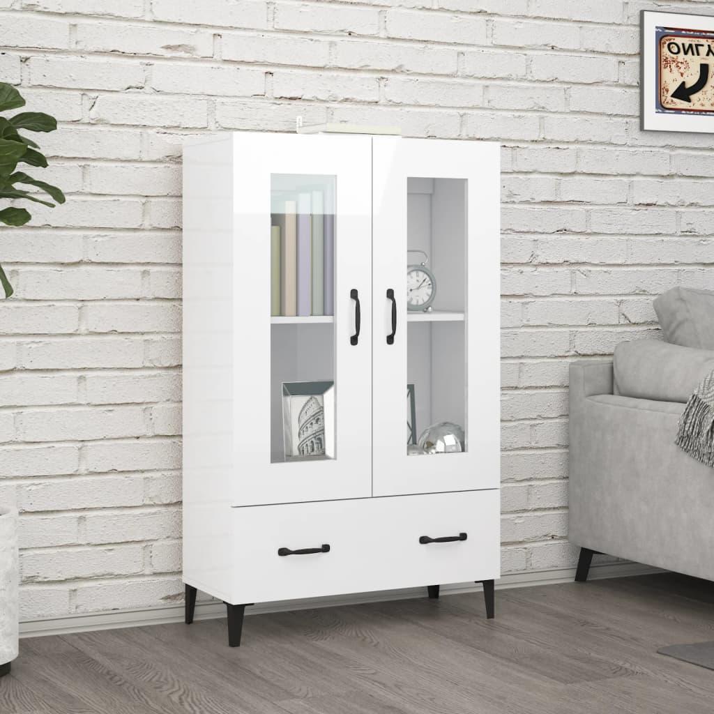 Skab 70x31x115 cm konstrueret træ hvid højglans