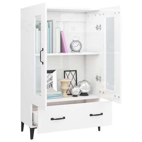 Skab 70x31x115 cm konstrueret træ hvid højglans