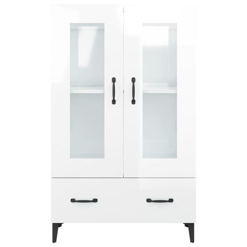 Skab 70x31x115 cm konstrueret træ hvid højglans