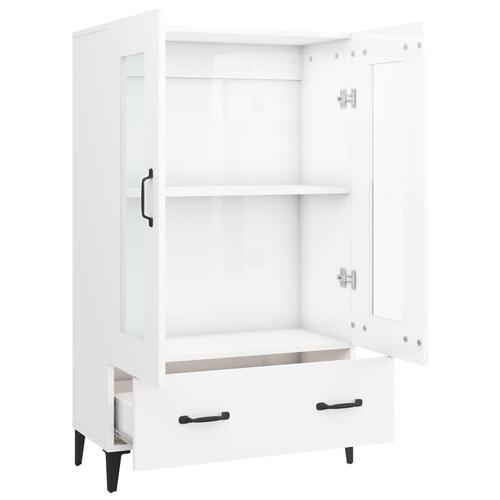 Skab 70x31x115 cm konstrueret træ hvid højglans