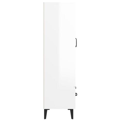Skab 70x31x115 cm konstrueret træ hvid højglans