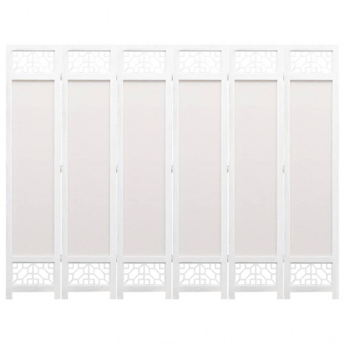 6-panels rumdeler 210 x 165 cm stof cremefarvet