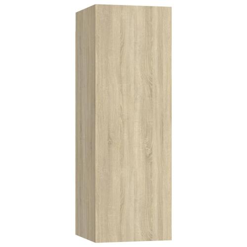 Væghængt tv-bord 37x37x72 cm konstrueret træ sonoma-eg
