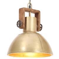 Industriel hængelampe 25 W rund 30 cm E27 messingfarvet