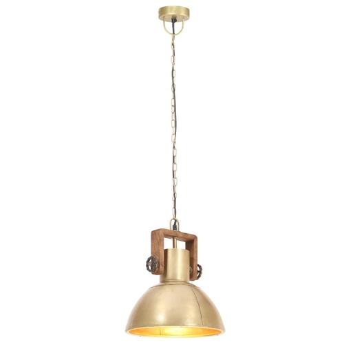 Industriel hængelampe 25 W rund 30 cm E27 messingfarvet