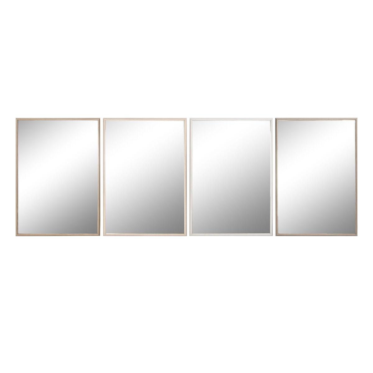 Vægspejl - sæt med 4, hvid/brun/beige/grå, 63,3 × 89,6 cm billede
