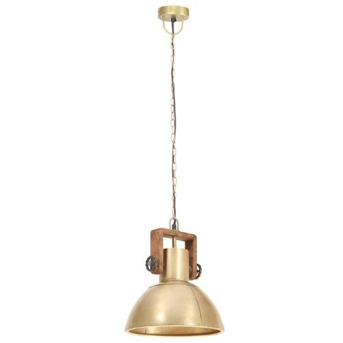 Industriel hængelampe 25 W rund 30 cm E27 messingfarvet