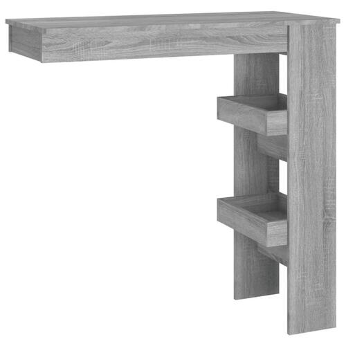 Væghængt barbord 102x45x103,5 cm konstrueret træ grå sonoma-eg