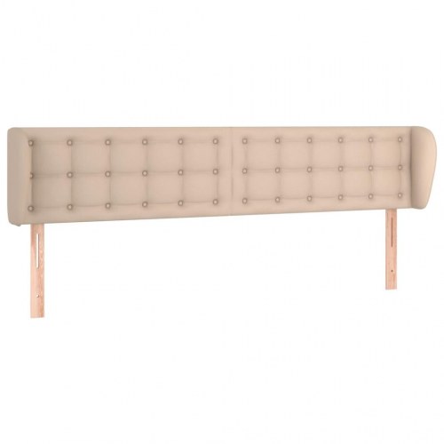 Sengegavl med kanter i kunstlæder 203 x 23 x 78/88 cm - cappuccino