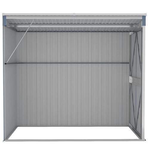 Vægmonteret haveskur 118x194x178 cm galvaniseret stål grå