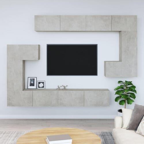 Væghængt tv-bord 37x37x72 cm konstrueret træ betongrå