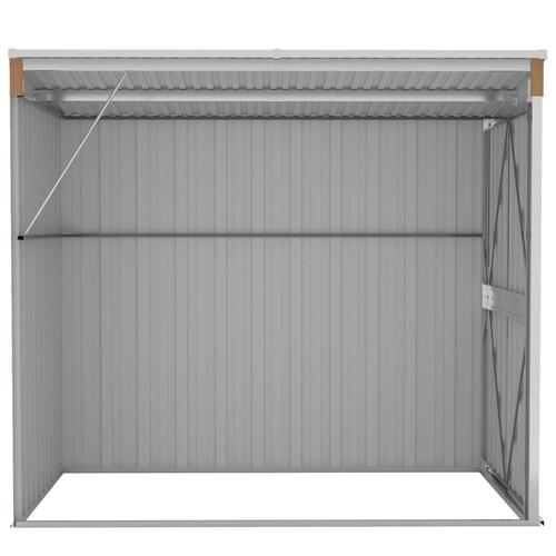 Vægmonteret haveskur 118x194x178 cm galvaniseret stål brun