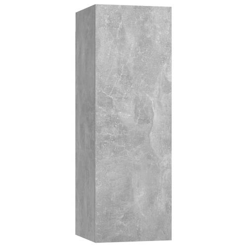 Væghængt tv-bord 37x37x72 cm konstrueret træ betongrå