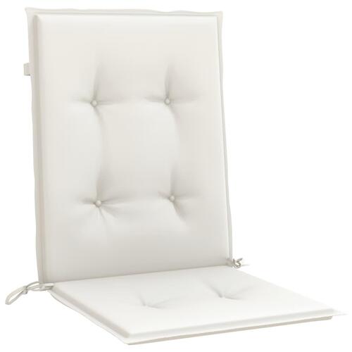 Stolehynder med lav ryg 4 stk. 100x50x4 cm stof cremefarvet