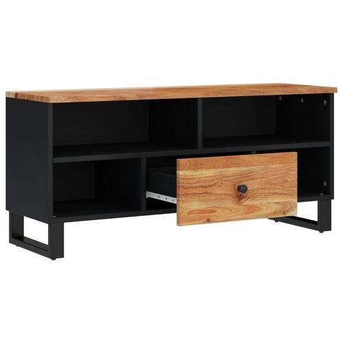 Tv-bord 100x33x46 cm massivt akacietræ og konstrueret træ
