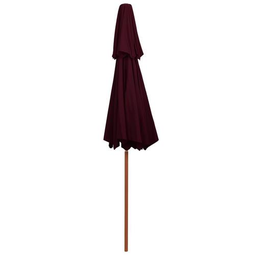 Dobbelt parasol med træstang 270 cm bordeaux