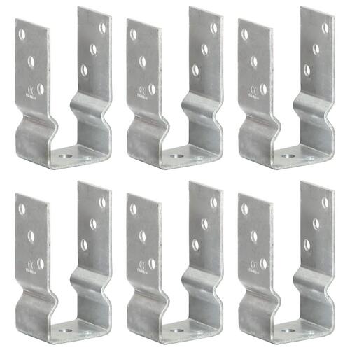 Jordankre 6 stk. 7x6x15 cm galvaniseret stål sølvfarvet