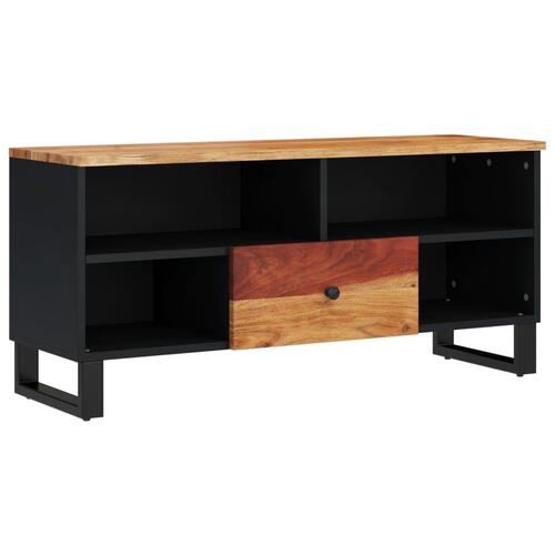 Tv-bord 100x33x46 cm massivt akacietræ og konstrueret træ