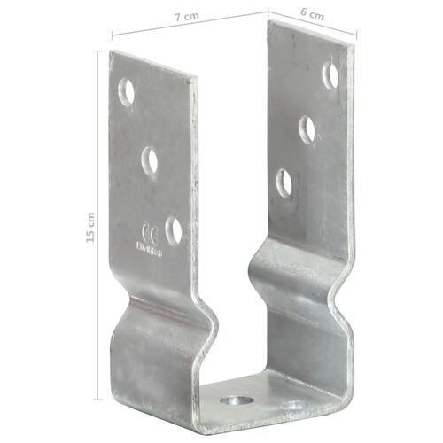 Jordankre 6 stk. 7x6x15 cm galvaniseret stål sølvfarvet