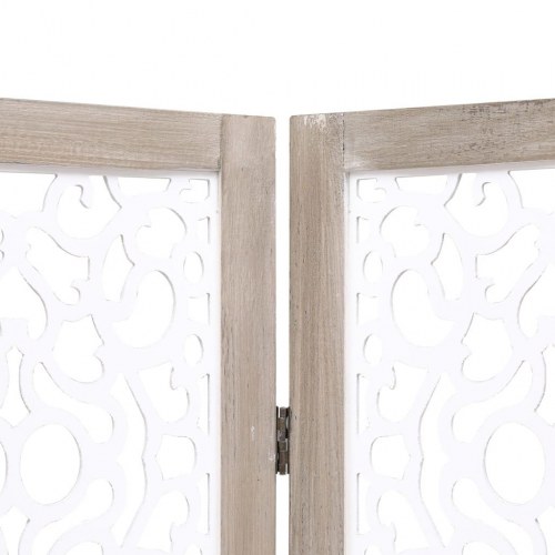 5-panels rumdeler 175 x 165 cm massivt træ hvid