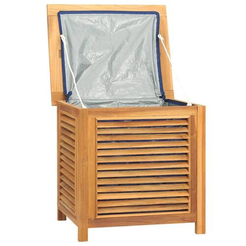 Opbevaringsboks til haven med pose 60x50x58 cm massivt teaktræ