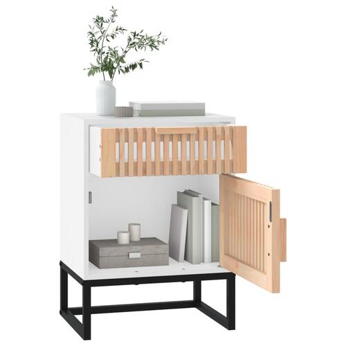 Sengeborde 2 stk. 40x30x55,5 cm konstrueret træ og jern hvid