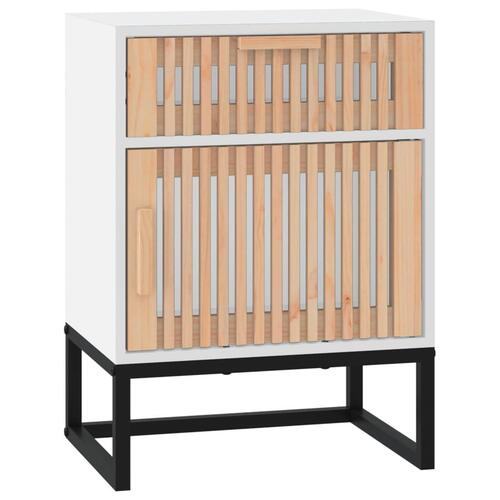 Sengeborde 2 stk. 40x30x55,5 cm konstrueret træ og jern hvid