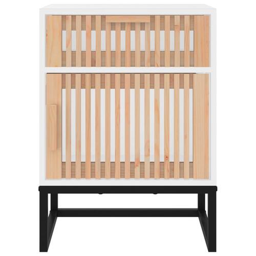 Sengeborde 2 stk. 40x30x55,5 cm konstrueret træ og jern hvid