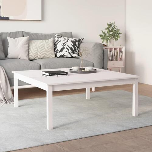 Sofabord 100x100x40 cm massivt fyrretræ hvid
