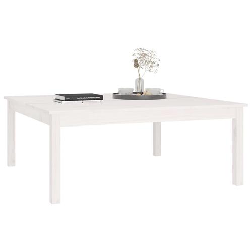 Sofabord 100x100x40 cm massivt fyrretræ hvid
