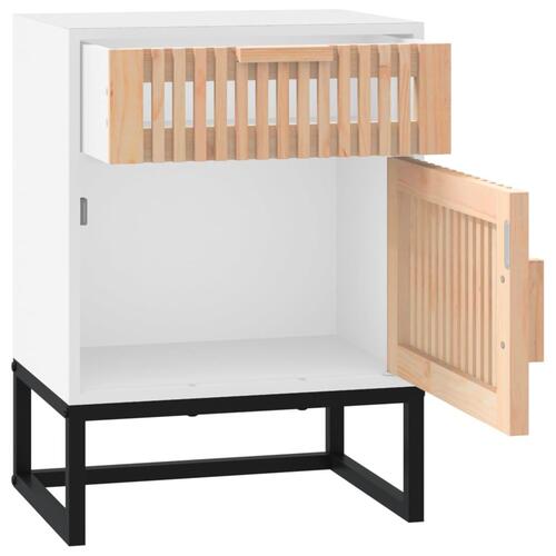 Sengeborde 2 stk. 40x30x55,5 cm konstrueret træ og jern hvid