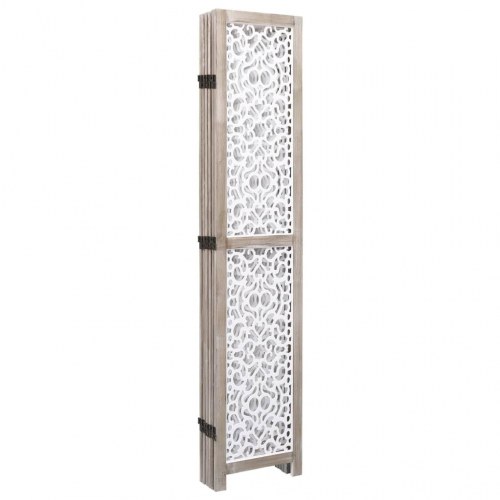 6-panels rumdeler 210 x 165 cm massivt træ hvid