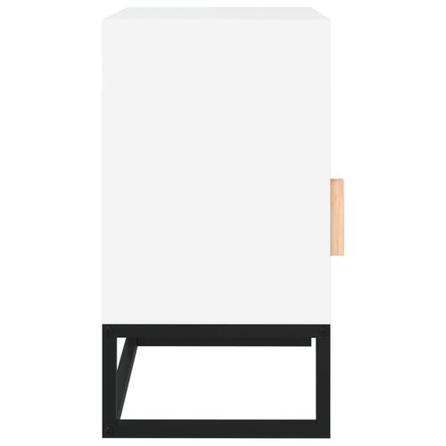 Sengeborde 2 stk. 40x30x55,5 cm konstrueret træ og jern hvid