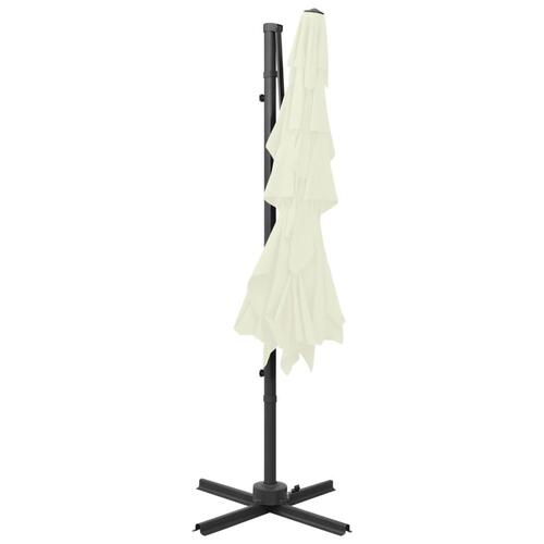 Parasol med aluminiumsstang 4 niveauer 250x250 cm sandfarvet