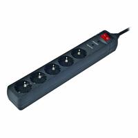 Stikdåse - 5 udtag med kontakt Energenie SPG5-C-5 Sort (1,5 m)