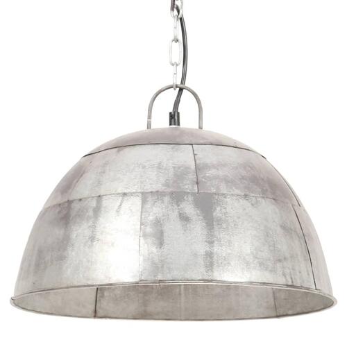 Industriel vintage hængelampe 25 W rund 41 cm E27 sølvfarvet