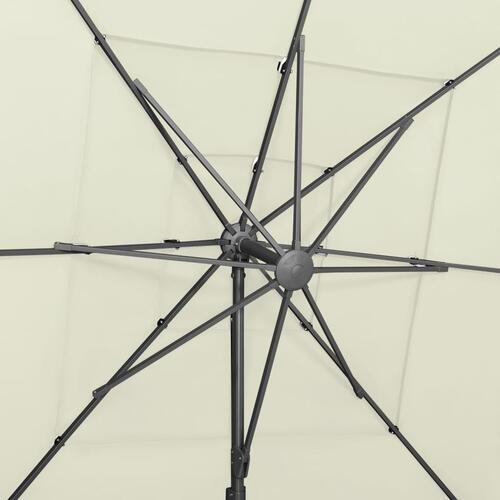 Parasol med aluminiumsstang 4 niveauer 250x250 cm sandfarvet
