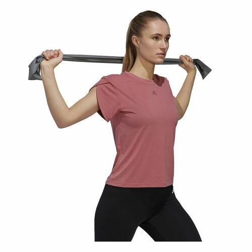 Kortærmet T-shirt til Kvinder Adidas trainning Floral Mørk pink M