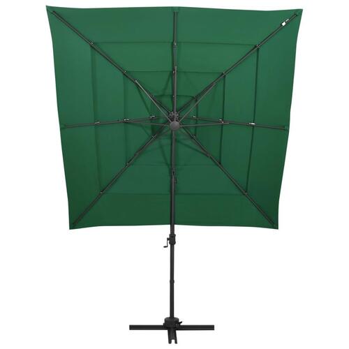 Parasol med aluminiumsstang 4 niveauer 250x250 cm grøn