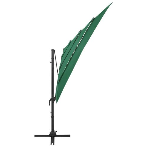 Parasol med aluminiumsstang 4 niveauer 250x250 cm grøn