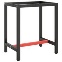 Stel til arbejdsbænk 70x50x79 cm metal mat sort og mat rød