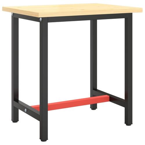 Stel til arbejdsbænk 70x50x79 cm metal mat sort og mat rød