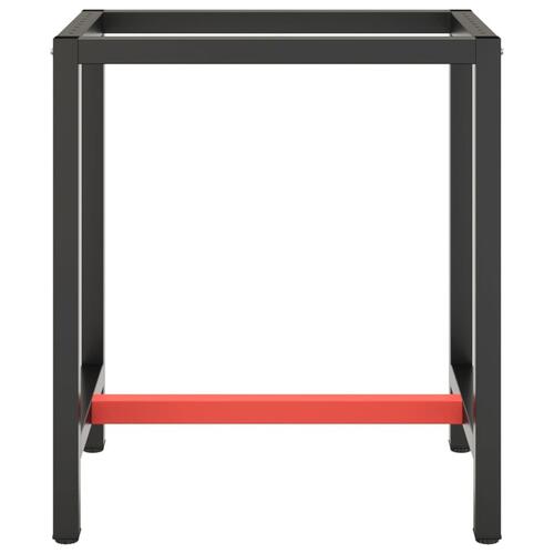 Stel til arbejdsbænk 70x50x79 cm metal mat sort og mat rød
