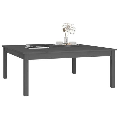 Sofabord 100x100x40 cm massivt fyrretræ grå