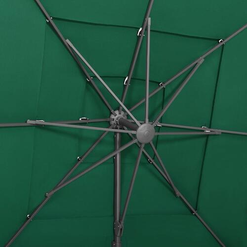 Parasol med aluminiumsstang 4 niveauer 250x250 cm grøn