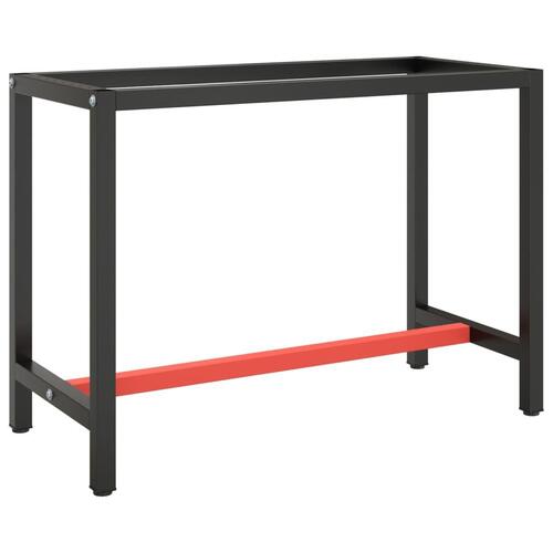 Stel til arbejdsbænk 110x50x79 cm metal mat sort og mat rød